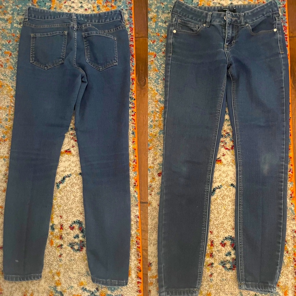 Mid rise, ankle skinny jeans